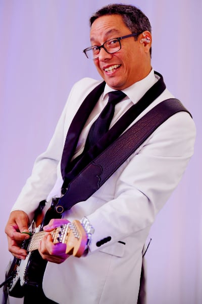 Mike playing guitar